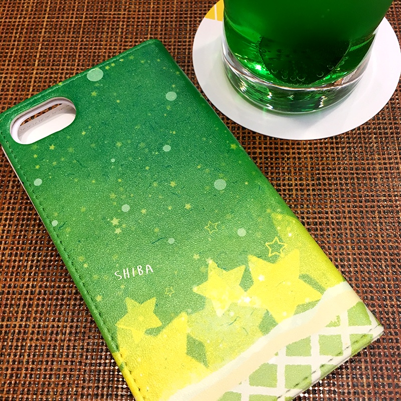 不思議なメロンソーダと柴ちゃんの手帳型ケース(赤柴) iphone16e iphone14 iphone15 全機種対応 犬 柴犬