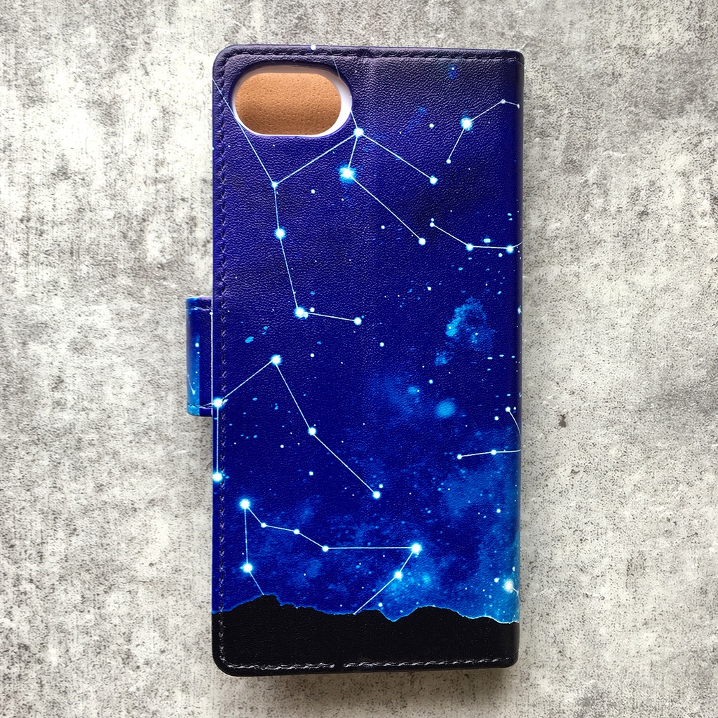 猫と星座の手帳型スマホケース 全機種対応 手帳型 スマホケース iPhone17 air iphone15 iphone16e 猫 黒猫 宇宙 銀河 星 iphone14