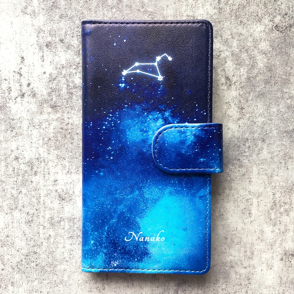 12星座と猫の手帳型スマホケース 全機種対応 手帳型 スマホケース iPhone17 air iphone15 iphone16e 猫 黒猫 宇宙 星 星座 iphone14