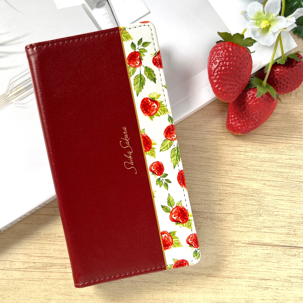 ワイルドストロベリーの手帳型スマホケース スマホケース iPhone17 Air iphone16e iphone14 iphone15 全機種対応 いちご ストロベリー