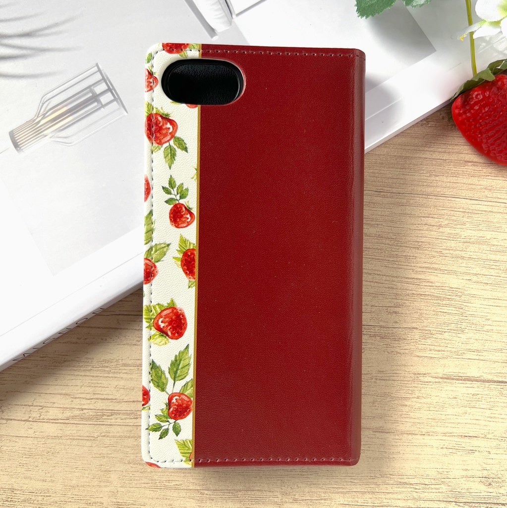 ワイルドストロベリーの手帳型スマホケース スマホケース iPhone17 Air iphone16e iphone14 iphone15 全機種対応 いちご ストロベリー