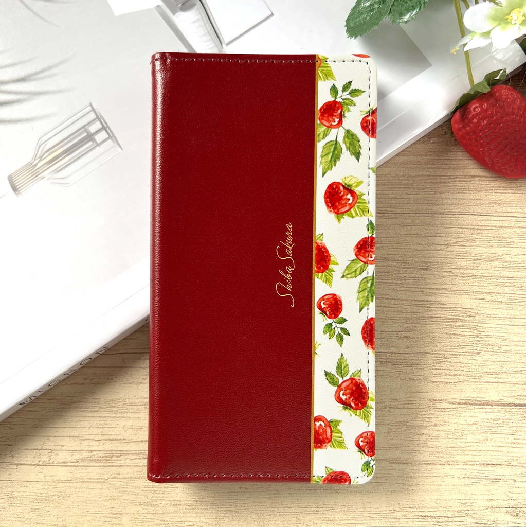 ワイルドストロベリーの手帳型スマホケース スマホケース iPhone17 Air iphone16e iphone14 iphone15 全機種対応 いちご ストロベリー