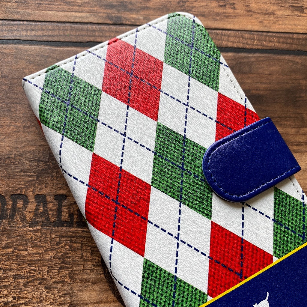 猫とアーガイルの手帳型スマホケース 全機種対応 手帳型 スマホケース iphone15 iphone16e 猫 iphone13