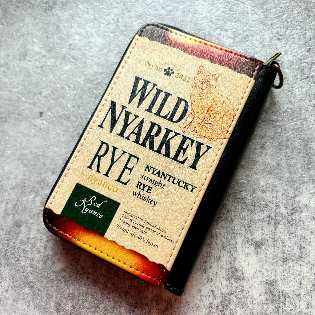 【7colors】ウイスキー&ビールにゃんこのコインケース 猫 メンズ