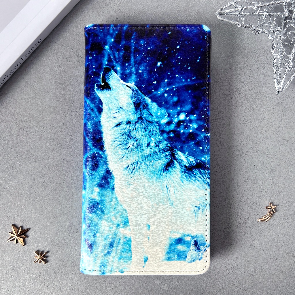 雪原のオオカミ 手帳型スマホケース iphone16e iphone14 iPhone17e Air iphone15 全機種対応 狼 冬 雪 スマホケース