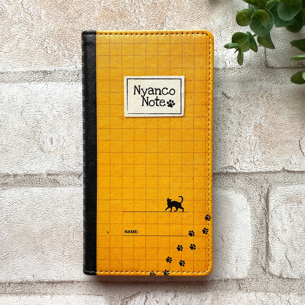 にゃんこスケッチノートの手帳型スマホケース iPhone17 Air iphone16e iphone14 iphone15 全機種対応 猫 スマホケース 黒猫