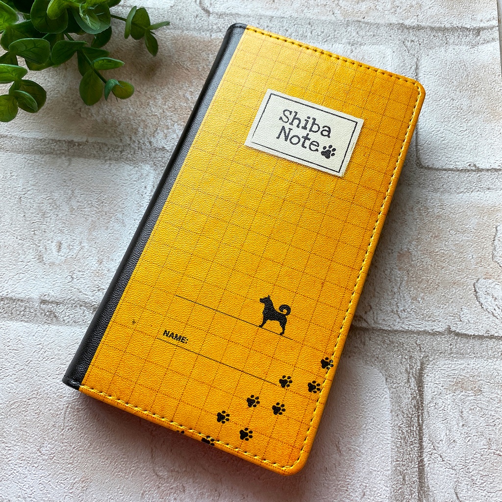 わんこスケッチノートの手帳型スマホケース スマホケース iphone16e iphone14 iphone15 全機種対応 犬 柴犬