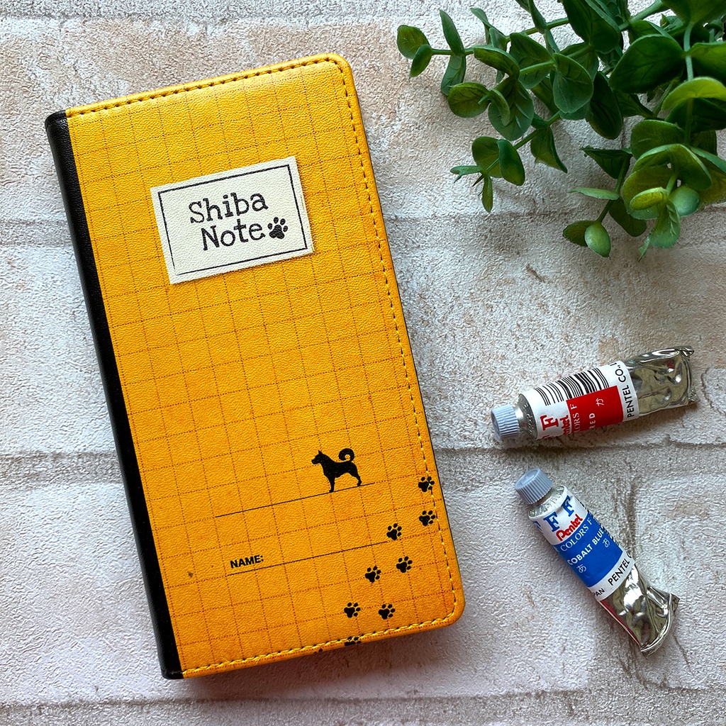 わんこスケッチノートの手帳型スマホケース スマホケース iphone16e iphone14 iphone15 全機種対応 犬 柴犬