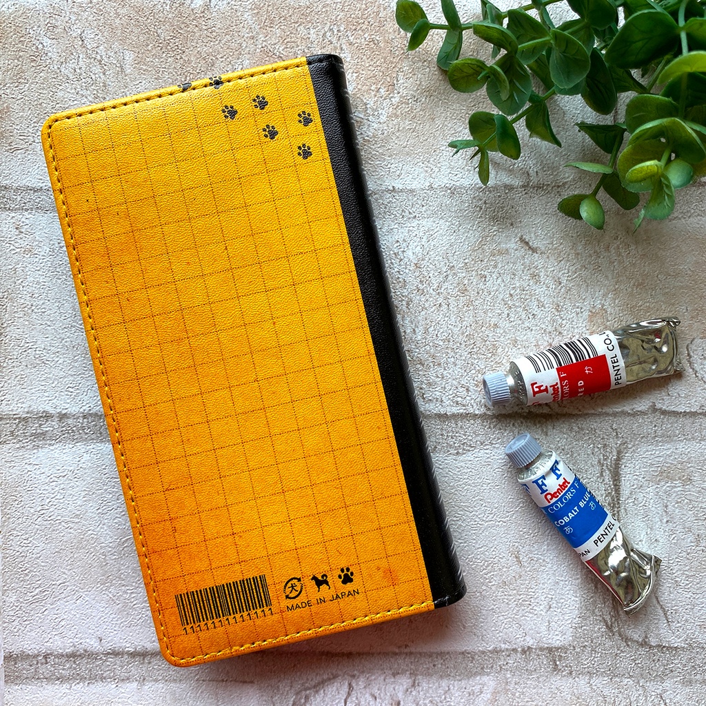 わんこスケッチノートの手帳型スマホケース スマホケース iphone16e iphone14 iphone15 全機種対応 犬 柴犬