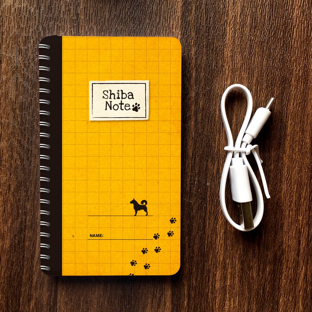 わんこスケッチノートのモバイルバッテリー 柴犬 犬 黒柴 充電器