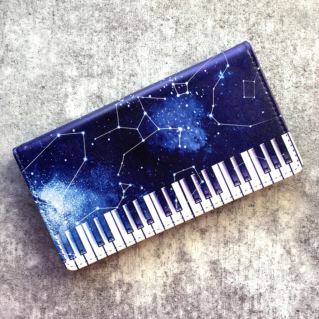 宇宙とピアノの手帳型スマホケース iphone16e iphone14 iphone15 全機種対応 宇宙 ピアノ 星座 スマホケース 銀河