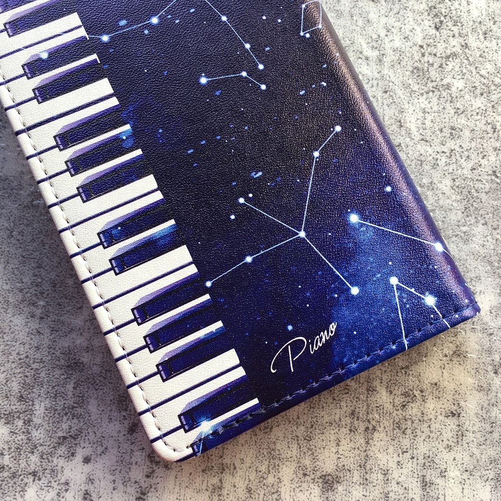 宇宙とピアノの手帳型スマホケース iphone16e iphone14 iphone15 全機種対応 宇宙 ピアノ 星座 スマホケース 銀河