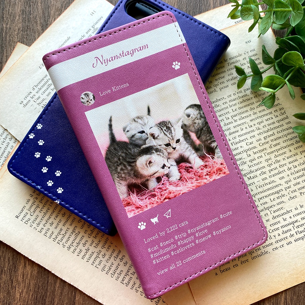 にゃんこ専用SNS!? 手帳型スマホケース(こねこ) iphone16e iPhone17 Air iphone14 iphone15 全機種対応 猫