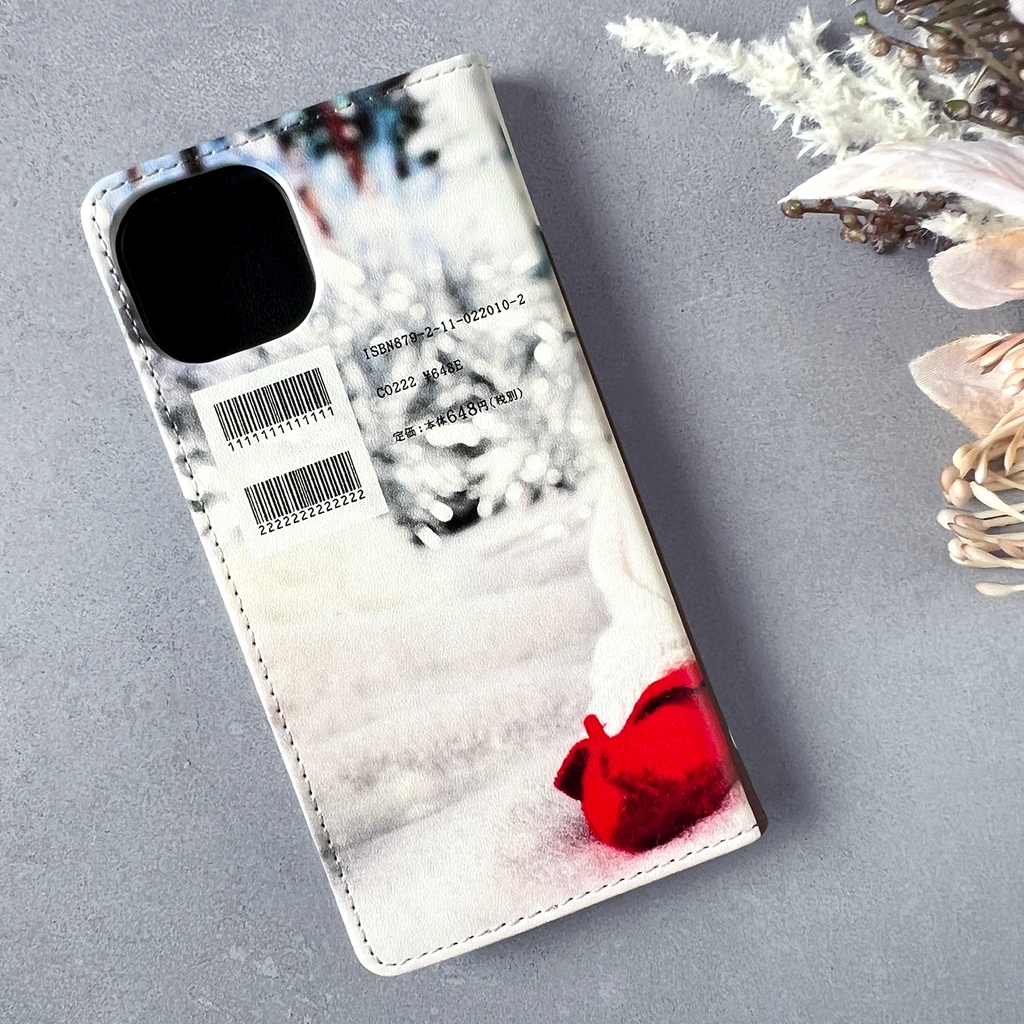 小説みたいな手帳型スマホケース(冬のパグ) iphone16e iPhone17e Air iphone14 iphone15 全機種対応 犬 パグ