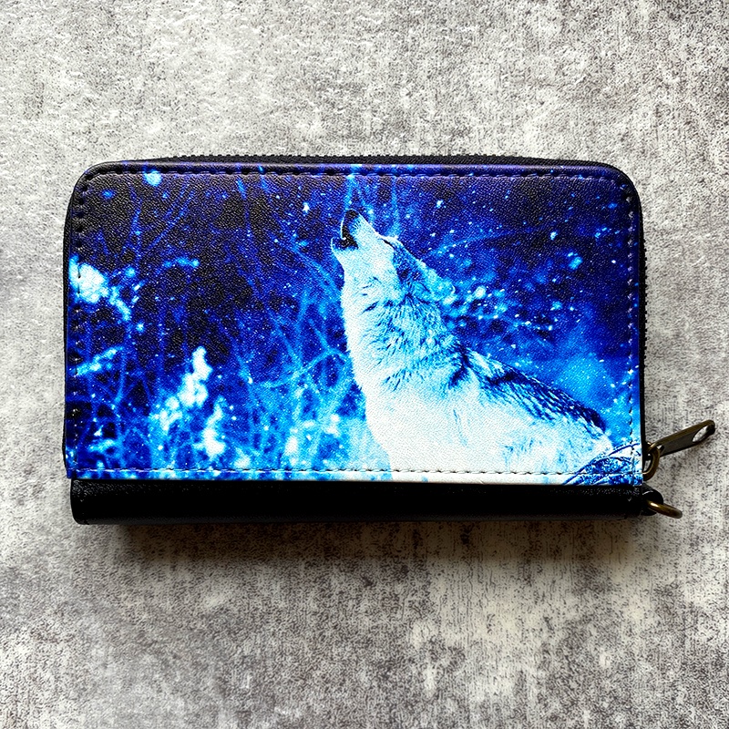 雪原のオオカミのコインケース