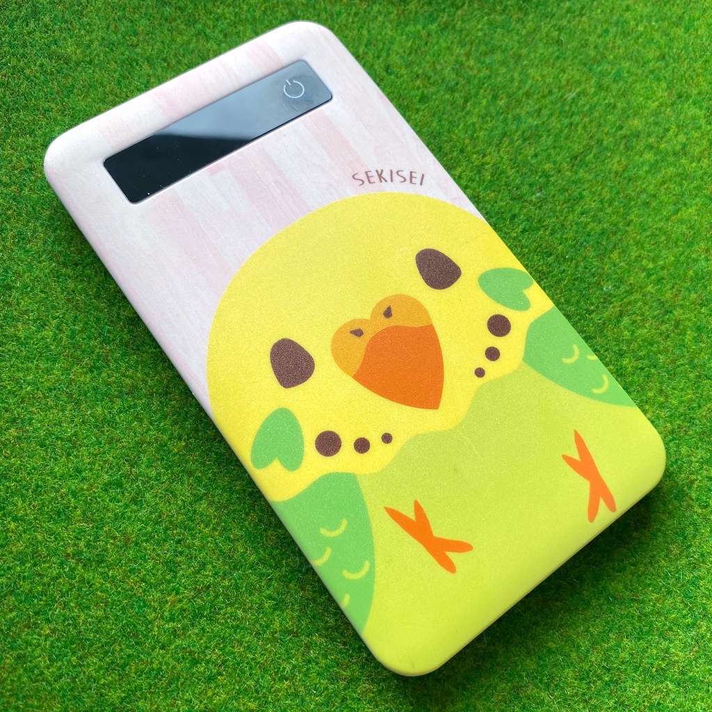 カラフルインコのモバイルバッテリー(セキセイインコ黄)