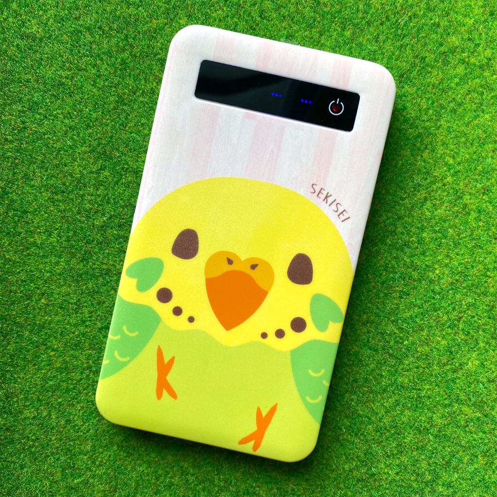 カラフルインコのモバイルバッテリー(セキセイインコ黄)