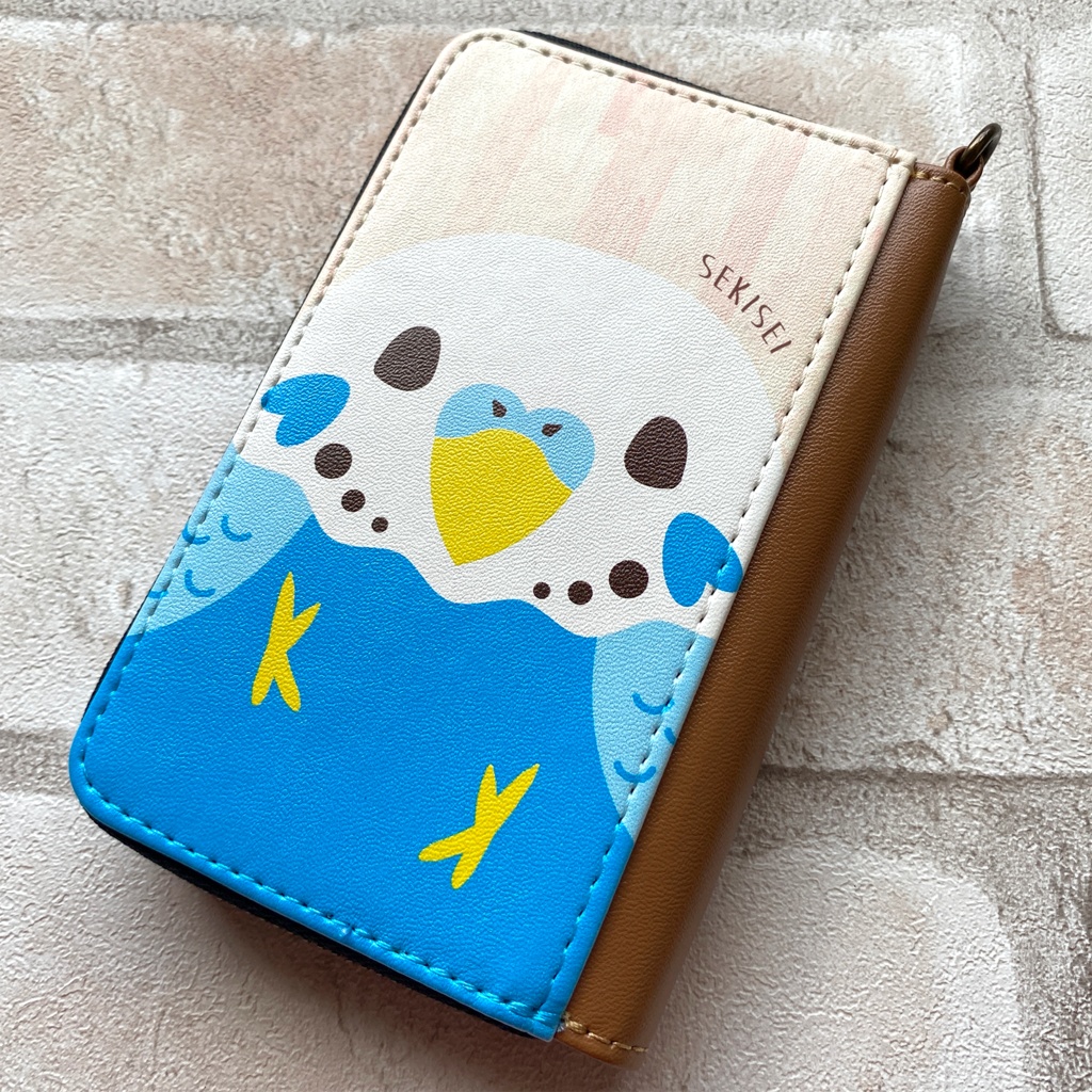 カラフルインコのコインケース(セキセイインコ・青) インコ セキセイ 鳥 コインケース