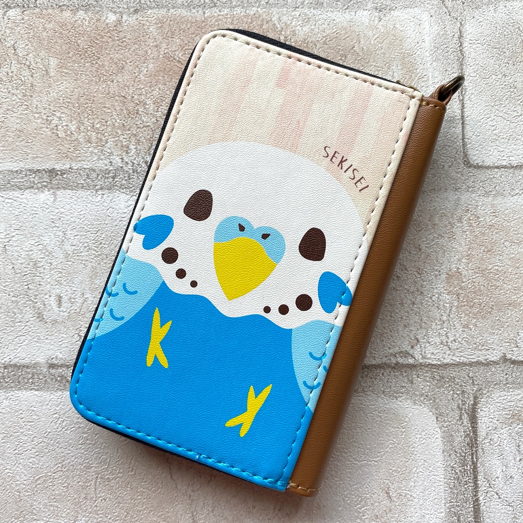 カラフルインコのコインケース(セキセイインコ・青) インコ セキセイ 鳥 コインケース