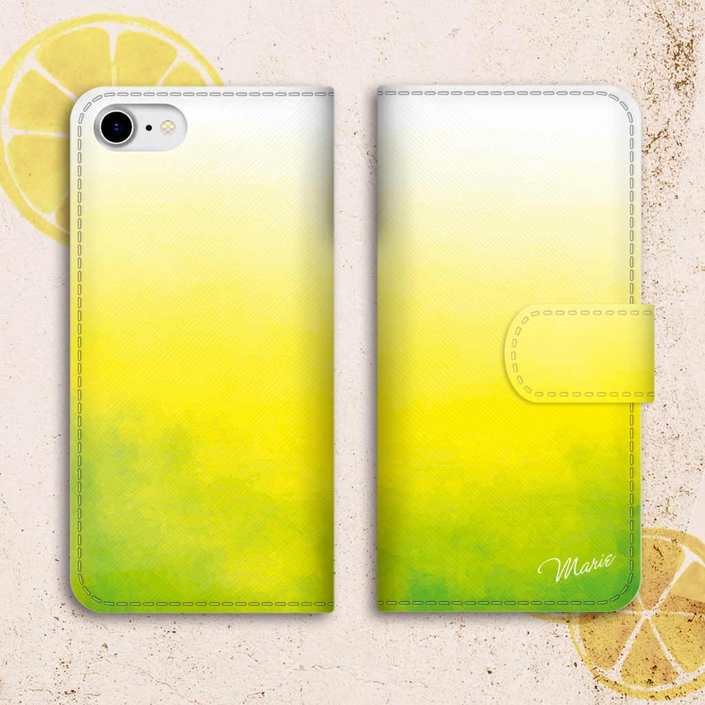 蒼いレモネードの手帳型スマホケース 全機種対応 手帳型 スマホケース iPhone17 Air iphone15 iphone16e レモン iphone14