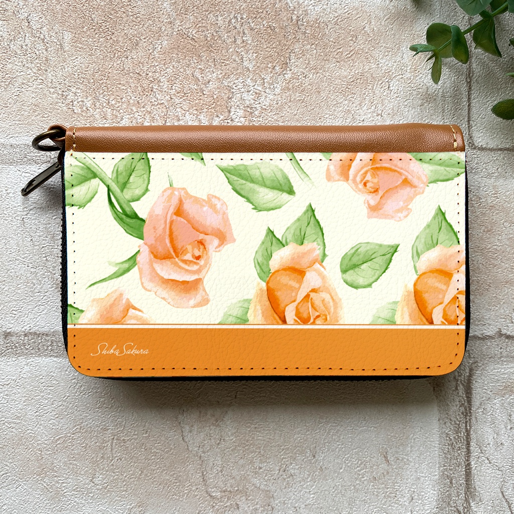 オレンジローズのコインケース バラ 花