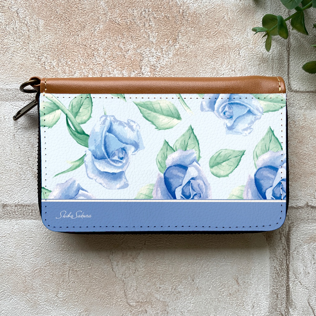 ブルーローズのコインケース バラ 花