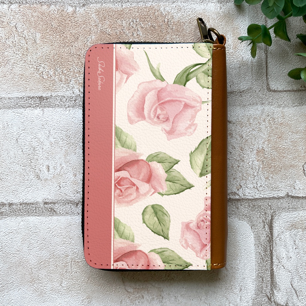 ピンクローズのコインケース バラ 花