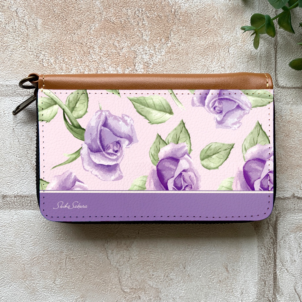パープルローズのコインケース バラ 花