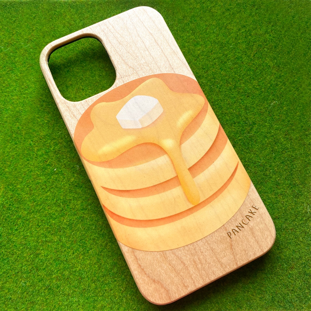 ふわふわホットケーキのウッドiphoneケース スマホケース パンケーキ