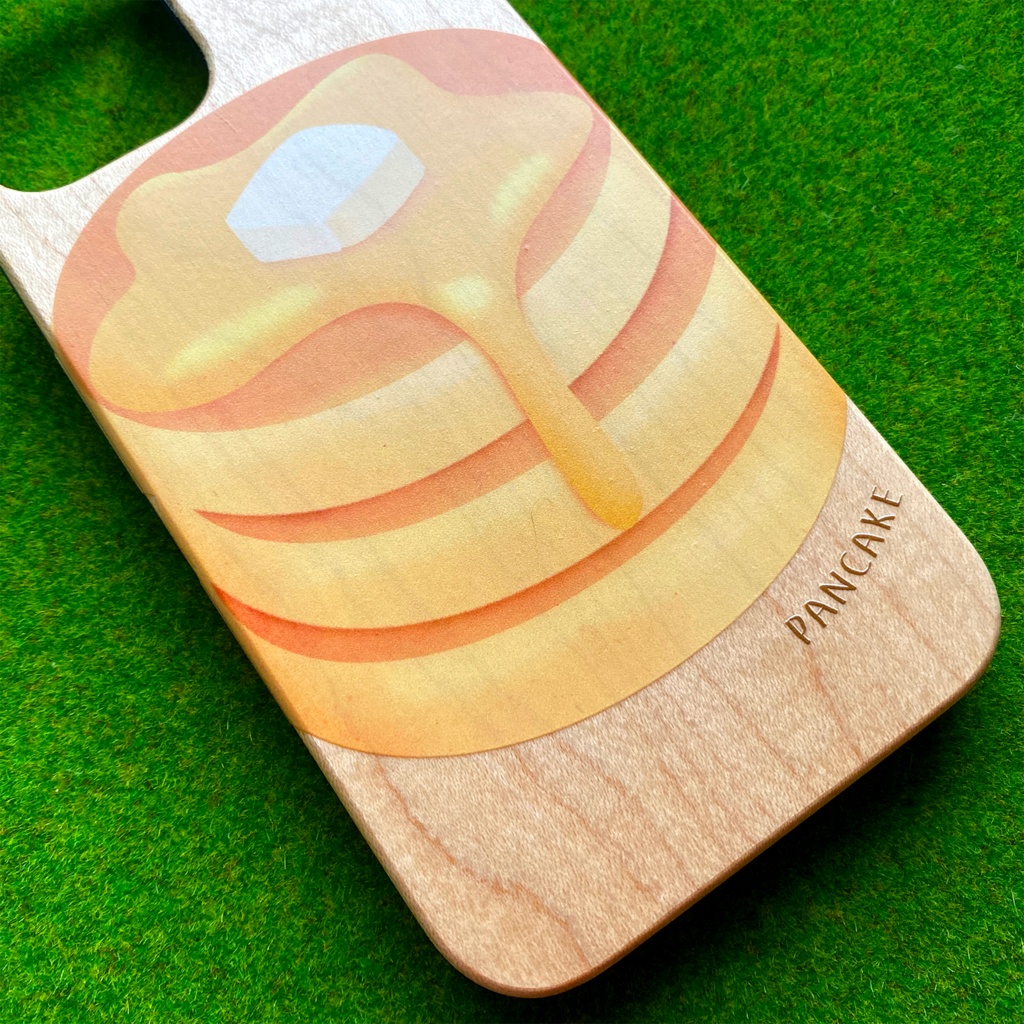 ふわふわホットケーキのウッドiphoneケース スマホケース パンケーキ