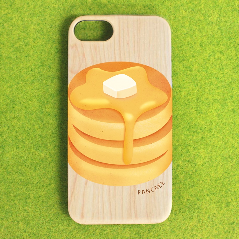 ふわふわホットケーキのウッドiphoneケース スマホケース パンケーキ
