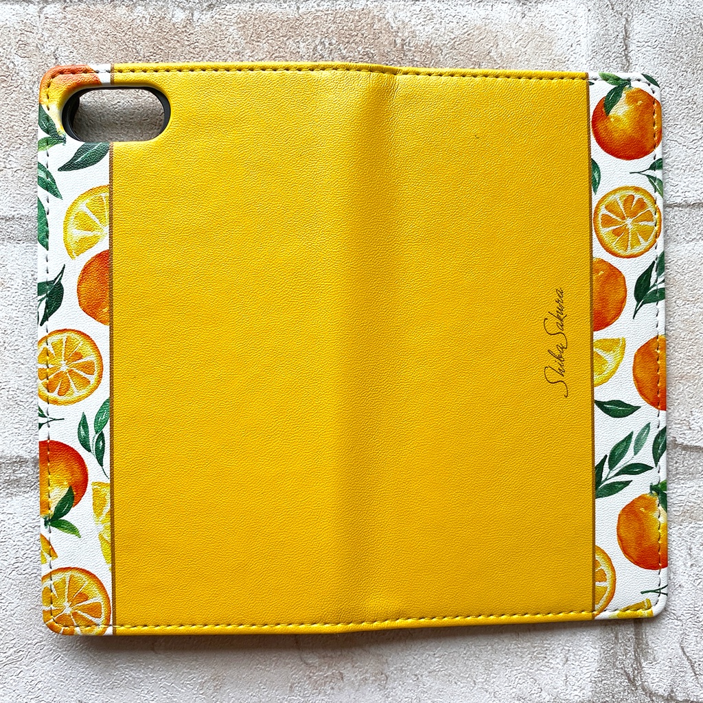 ネーブルオレンジの手帳型スマホケース スマホケース iPhone17 Air iphone16e iphone14 iphone15 全機種対応 オレンジ みかん