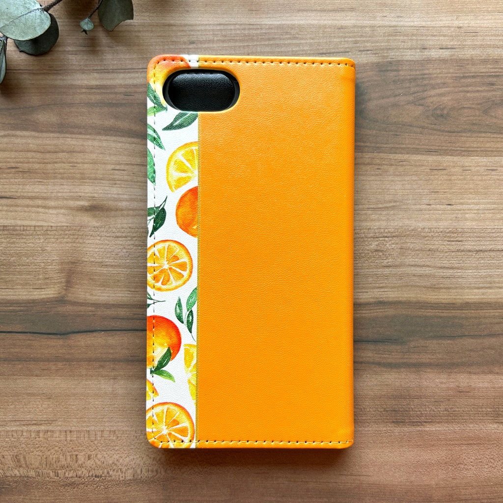 バレンシアオレンジの手帳型スマホケース スマホケース iphone16e iphone14 iphone15 全機種対応 オレンジ みかん