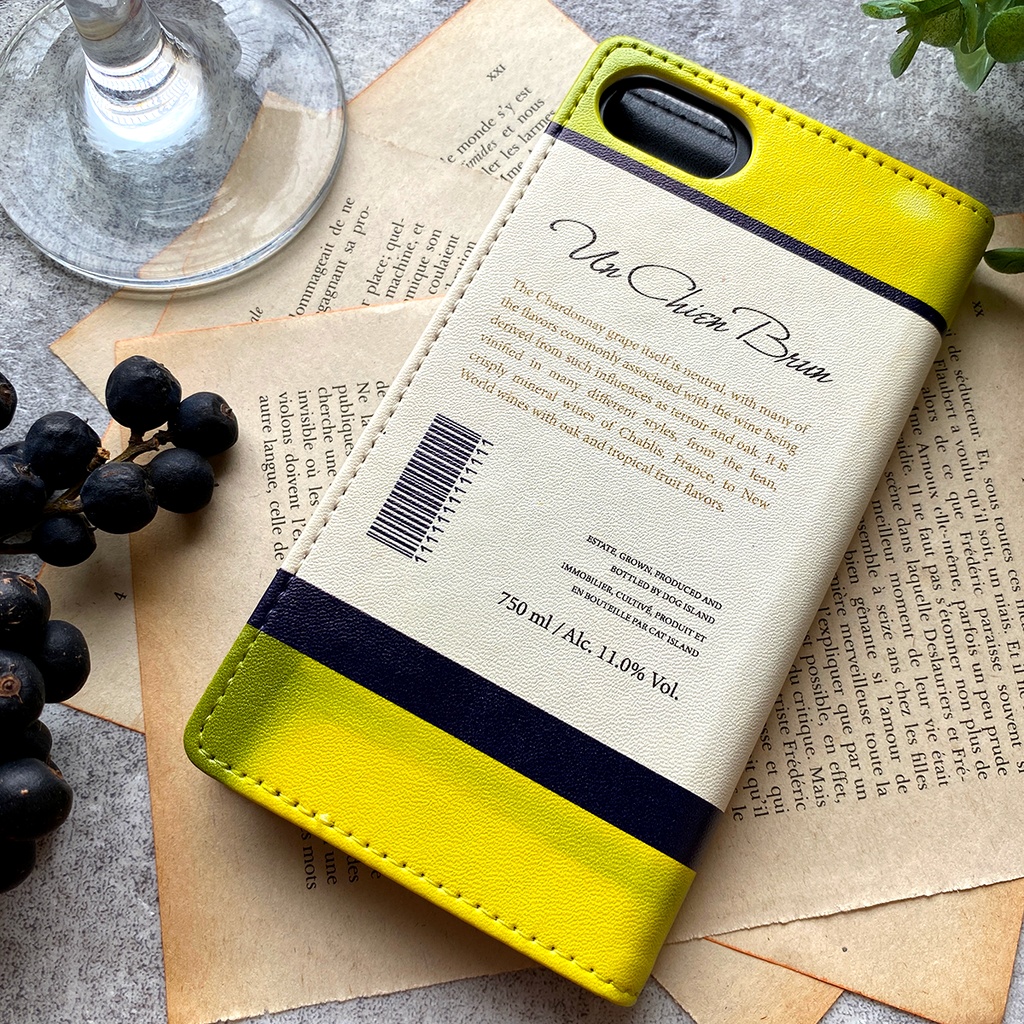 柴犬ワインの手帳型ケース(白・シャルドネ) スマホケース iphone16e iphone14 iphone15 全機種対応 犬 柴犬
