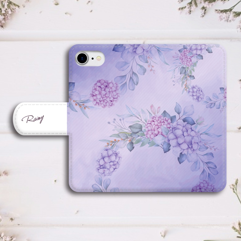 紫陽花の手帳型スマホケース 全機種対応 手帳型 スマホケース iPhone17 Air iphone15 iphone16e iphone14 花 アジサイ 夏