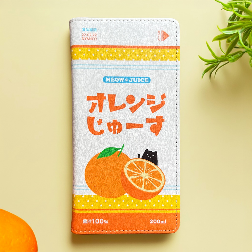 オレンジジュースの手帳型スマホケース(黒猫) iPhone17 Air iphone16e iphone14 iphone15 全機種対応 猫 スマホケース 黒猫