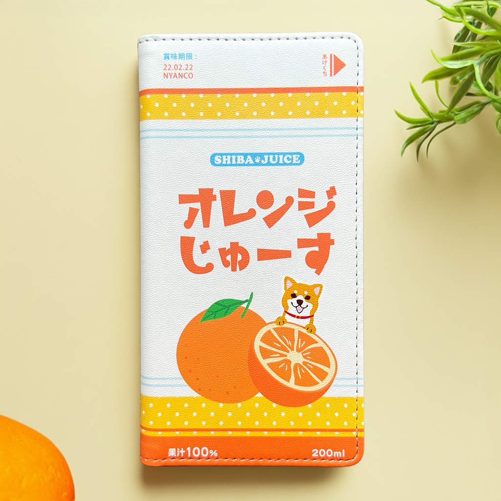オレンジジュースの手帳型スマホケース(柴犬) iPhone17 Air iphone16e iphone14 iphone15 全機種対応 犬 柴犬