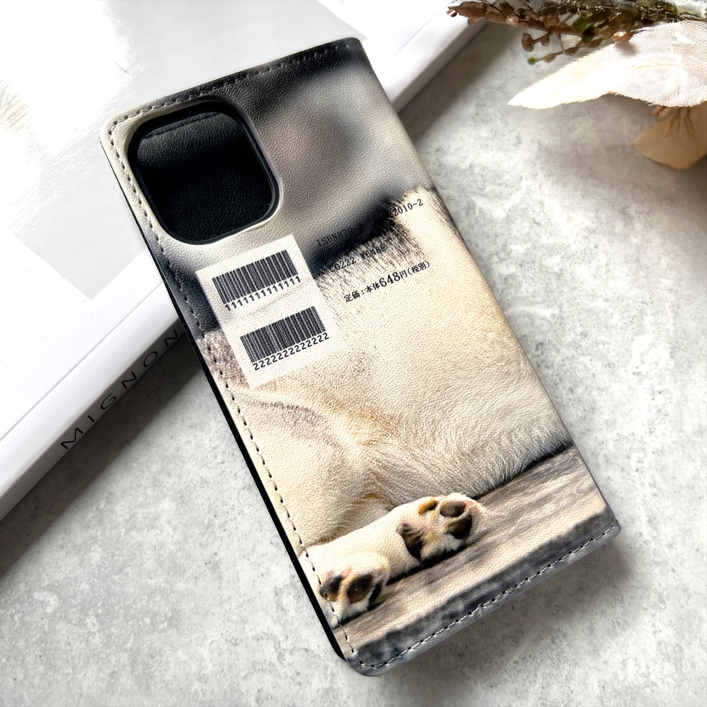 小説みたいな手帳型スマホケース(寝そべりハスキー)iPhone17 Air iphone16e iphone14 iphone15 全機種対応 犬 シベリアンハスキー