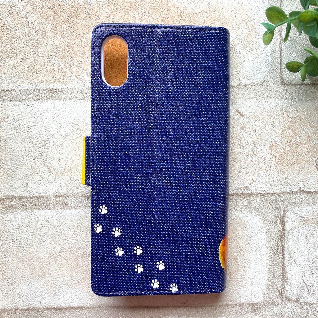 コーギーとデニムの手帳型スマホケース 全機種対応 手帳型 スマホケース iPhone17 Air iphone15 iphone16e iphone14 犬 コーギー