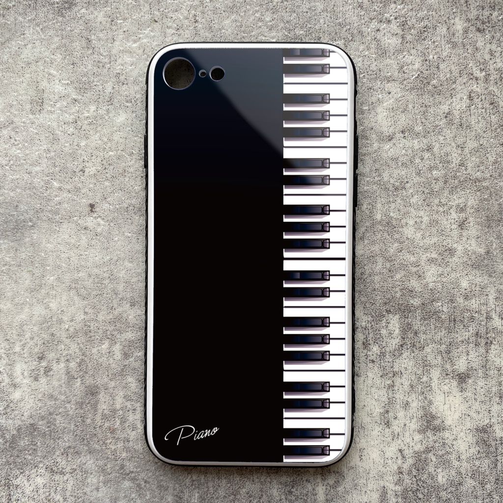 ピアノのiphoneケース（強化ガラス）スマホケース iphone12 iphone13 iphone14 ピアノ 音楽 iphone15