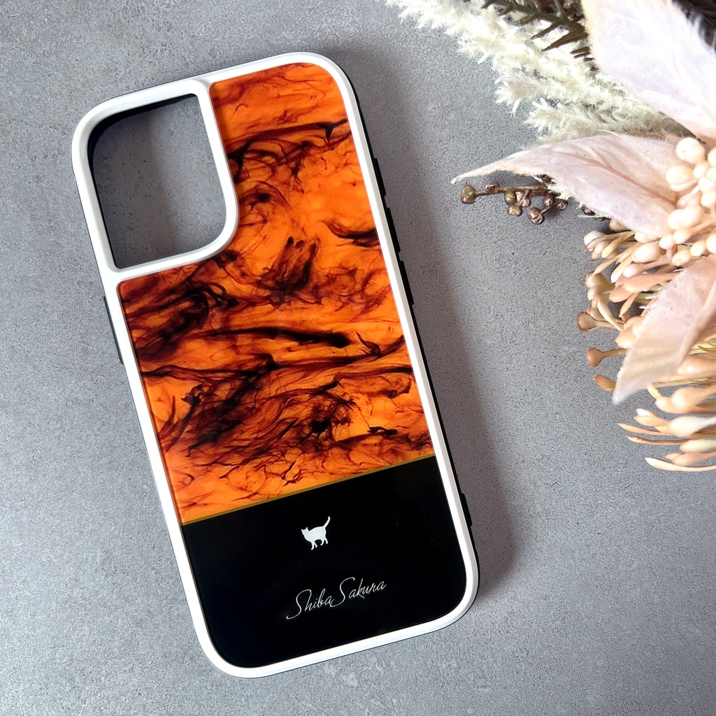 べっ甲と猫のスマホケース(強化ガラス)猫 スマホケース iPhone17e Air iphone16e iphone15 iphone13 アニマル柄 iphone14