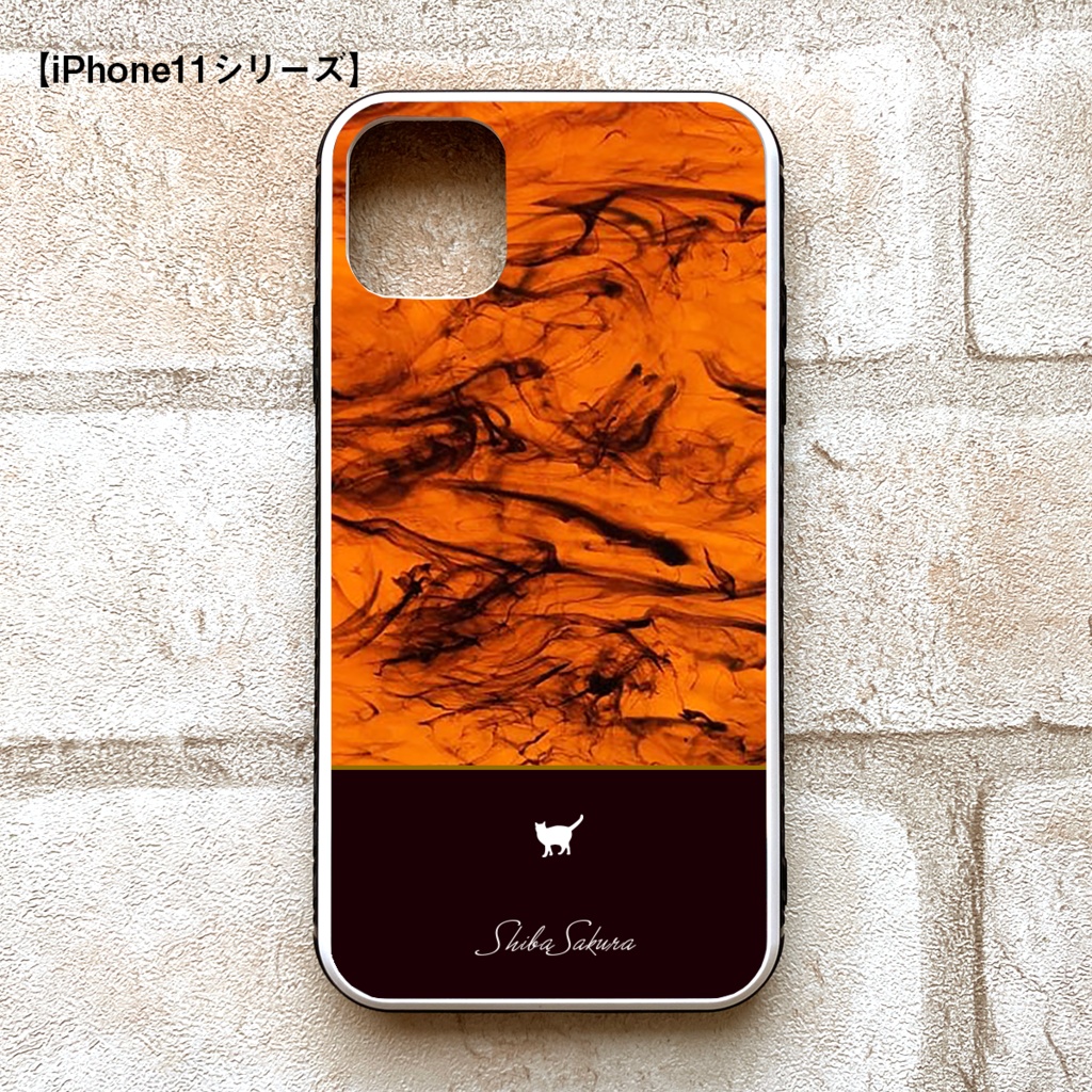 べっ甲と猫のスマホケース(強化ガラス)猫 スマホケース iPhone17 Air iphone16e iphone15 iphone13 アニマル柄 iphone14