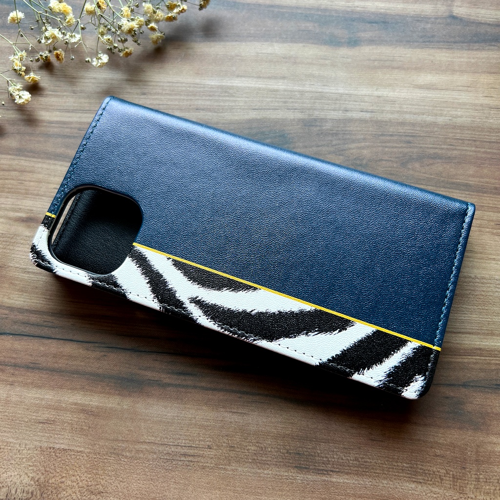 ゼブラ×マリンブルー 手帳型 スマホケース iPhone17 Air iphone15 iphone16e iphone14 全機種対応 ゼブラ柄 アニマル柄 手帳型 スマホケース 動物
