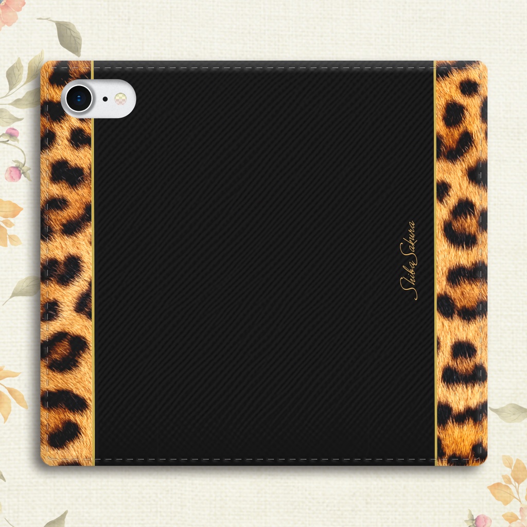 レオパード×ブラック 手帳型 スマホケース 全機種対応 iPhone17 Air iphone16e iphone14 iphone15 ベンガル猫 レオパード アニマル柄