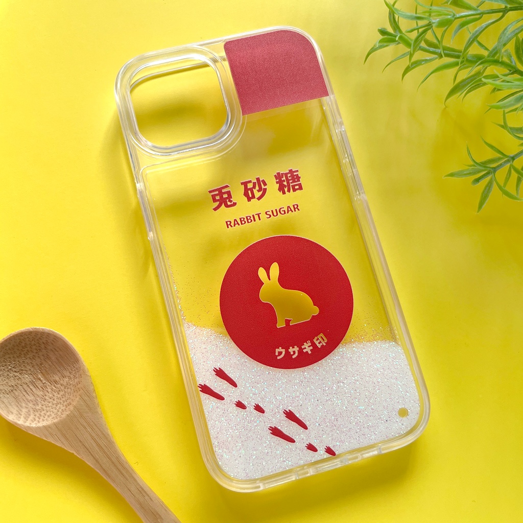 ウサギのキラキラお砂糖 グリッターケース 兎 スマホケース SE3 第3世代 iPhone17 air iphone15 iphone13 iphone14 iPhone16e