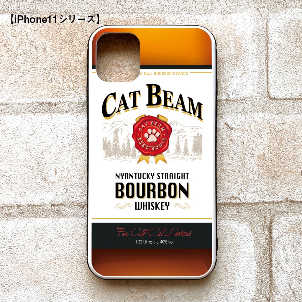 ウイスキーにゃんこのスマホケース (キャットビーム)スマホケース 強化ガラス 猫 iPhone17 Air iphone13 iPhone15 iphone16 iPhone14