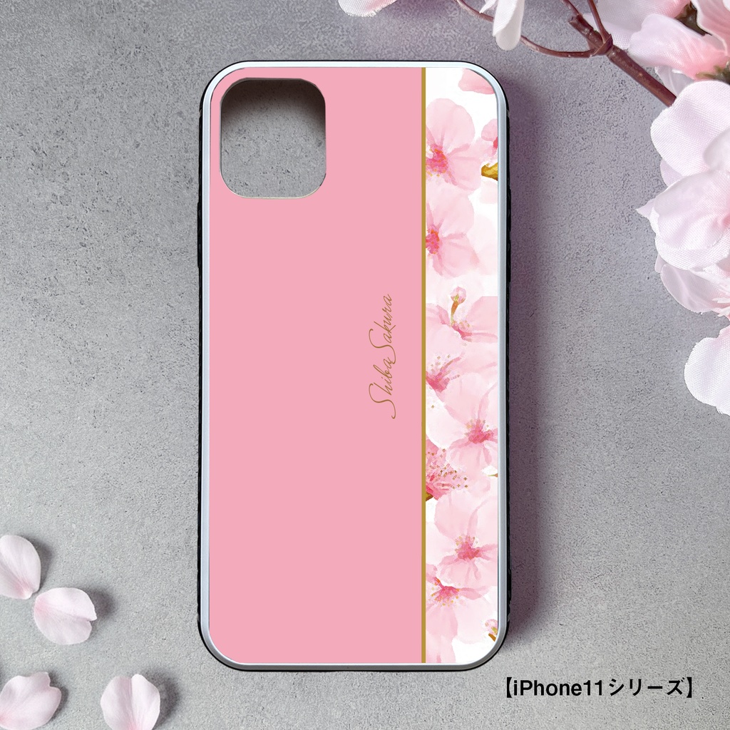 桜のガラススマホケース iphone15 iphone13 iPhone17 Air 花 桜 春 スマホケース iphone14 iphone16e SE