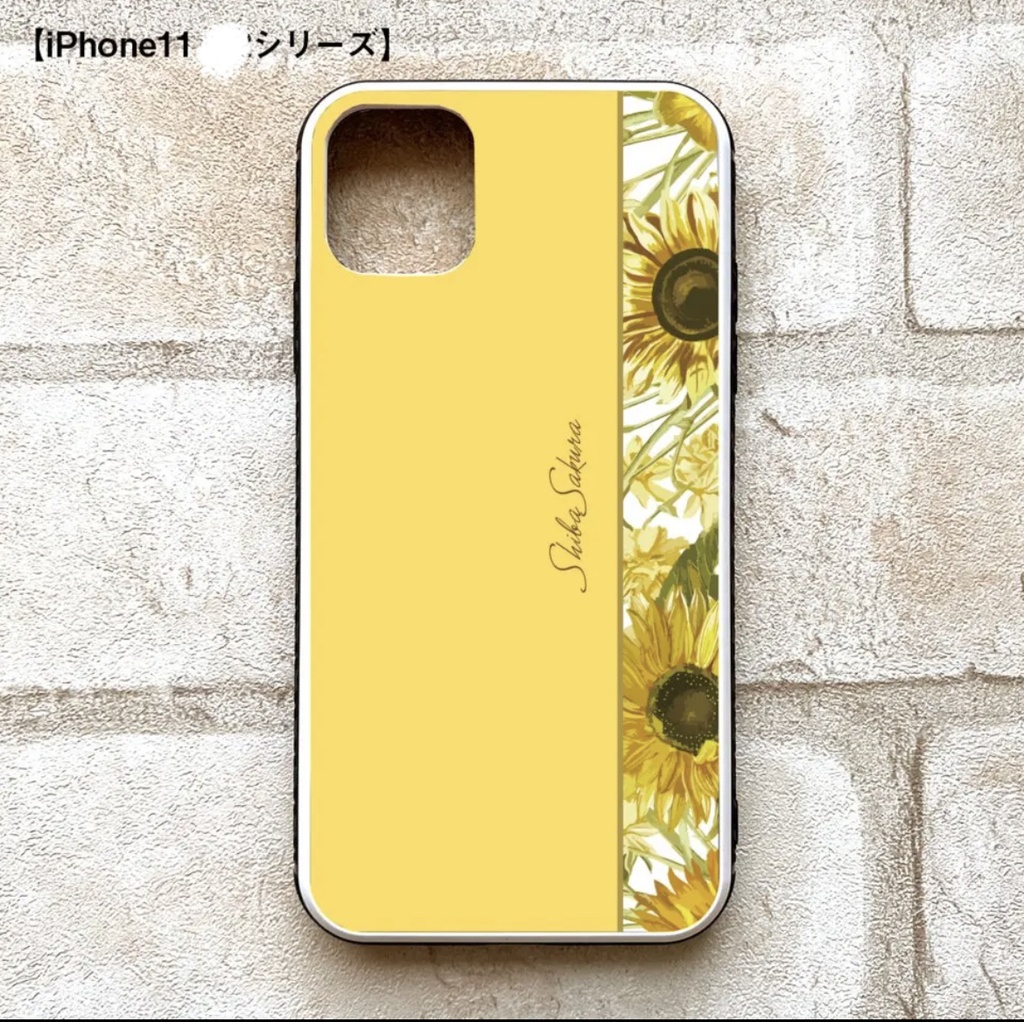 夏のひまわりのスマホケース 強化ガラス iphone16e iphone13 iphone14 iPhone17 Air 夏 ひまわり スマホケース iphone15