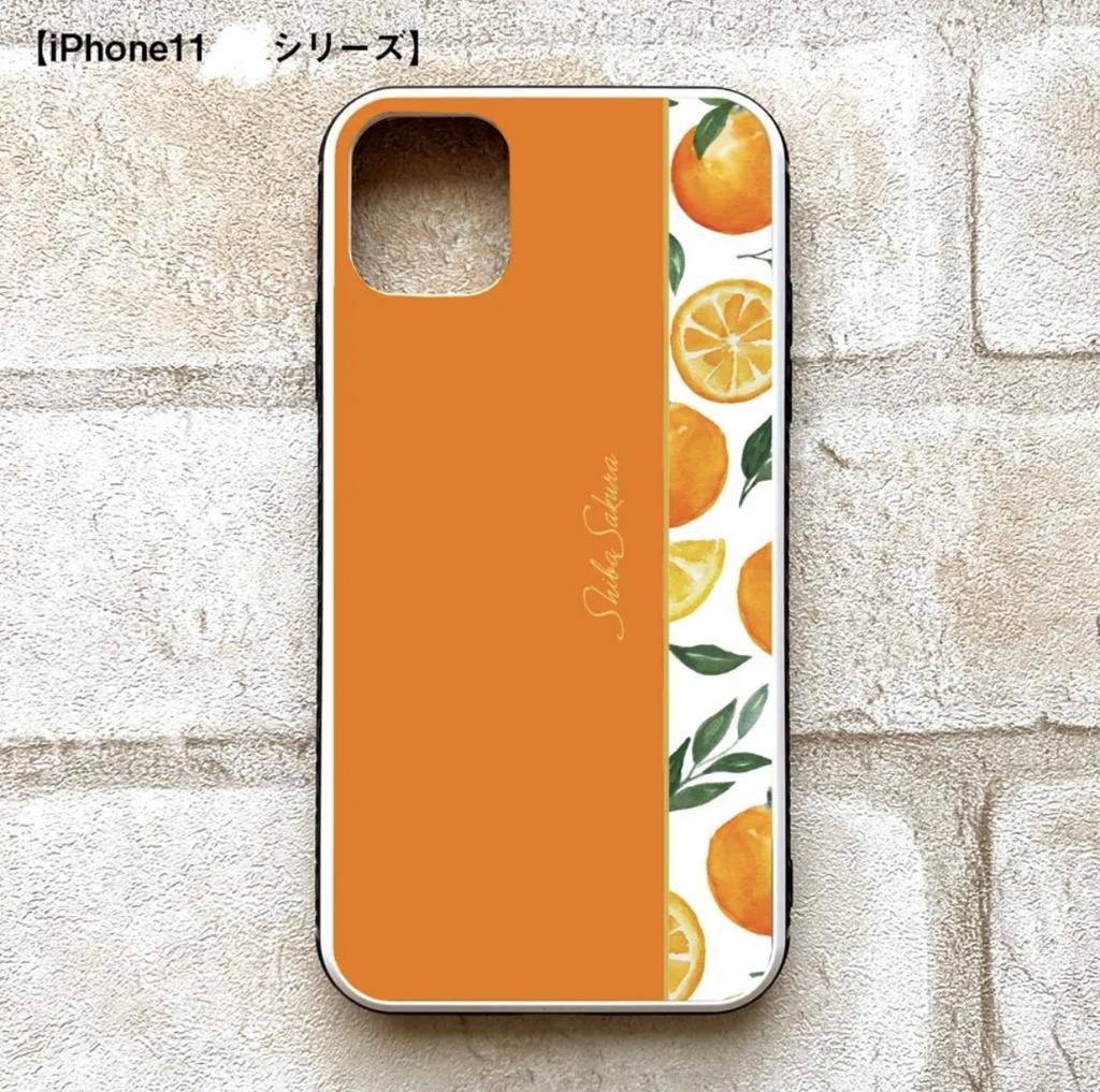 ブラッドオレンジのスマホケース 強化ガラス iPhone17 Air iphone13 iphone15 iphone16 オレンジ みかん スマホケース iphone14