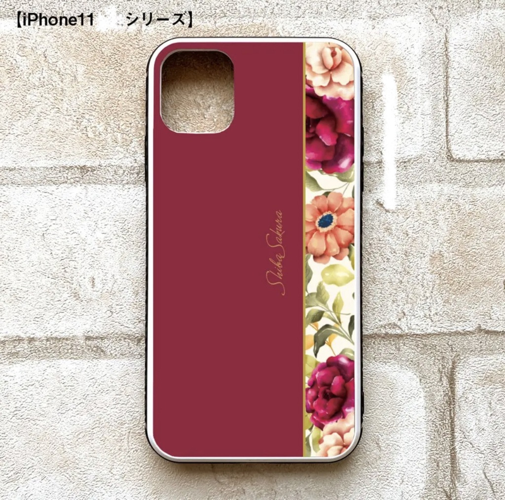 秋バラとコスモスのスマホケース 強化ガラス iphone15 iphone13 iPhone17 Air バラ コスモス スマホケース iphone14 iphone16